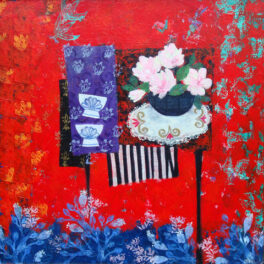 Red Room with Roses by Jean Hall